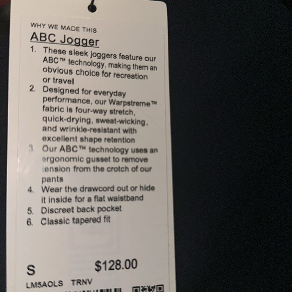 NWT Lululemon Men’s ABC Jogger *Warpstreme TRNV True Navy size XS S M  L XL XXL - Picture 11 of 11
